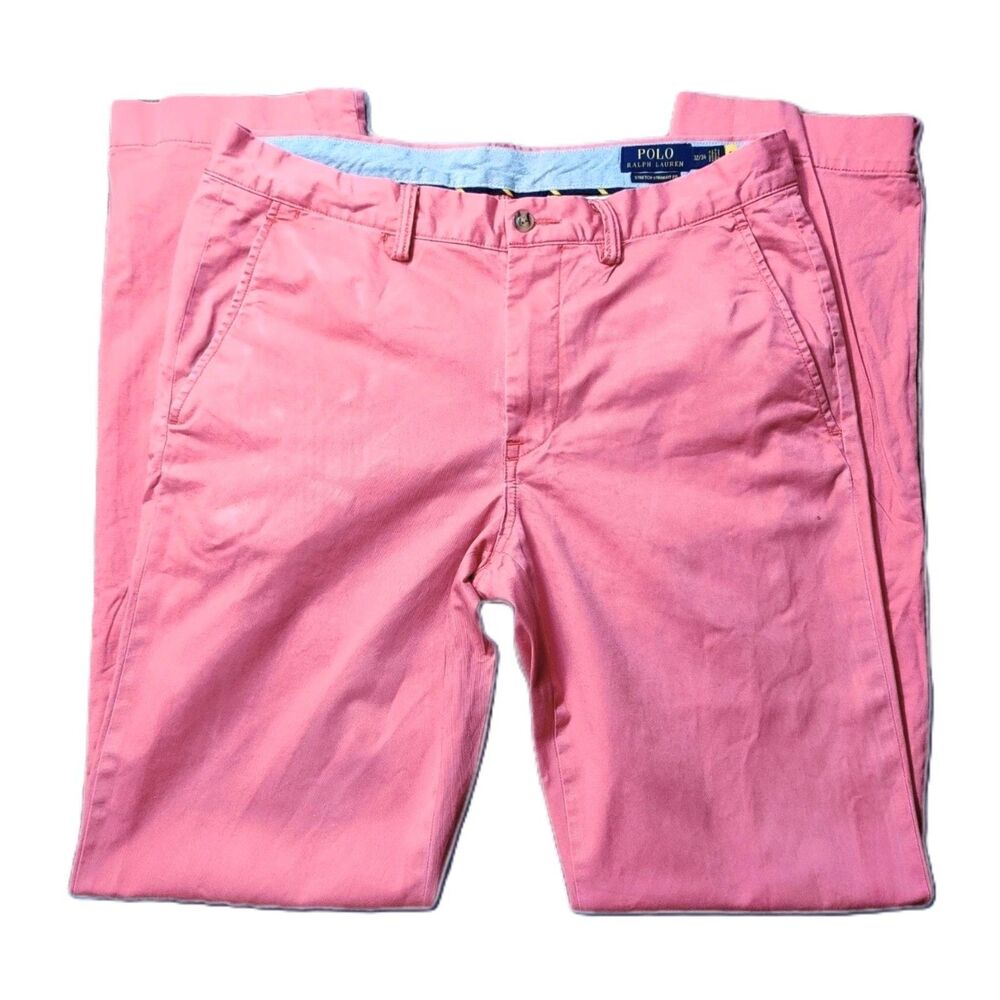Polo Ralph Lauren Stretch Straight Fit Chino Pants Pink 32x34 Cotton Twill